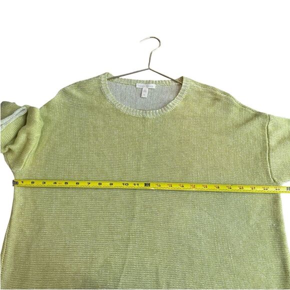 Eileen Fisher Size S Delave Organic Linen‎ Loose Knit Sweater Spring Green Light - Picture 12 of 12